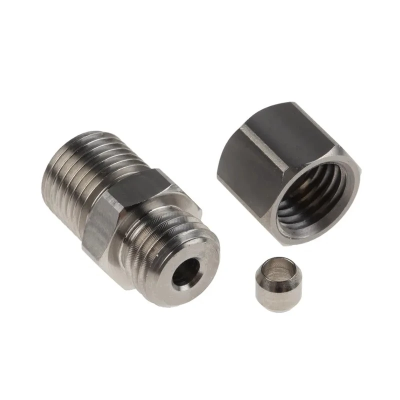 RS PRO Stainless Steel Compression Fitting for Use with Thermocouple or PRT Probe 1/4 BSP Thread 4mm Probe Diameter 178-0961