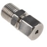 RS PRO Stainless Steel Compression Fitting for Use with Thermocouple or PRT Probe 1/4 BSP Connector 3.175 mm Probe 178-0962