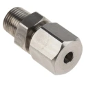 RS PRO Stainless Steel Compression Fitting for Thermocouple or PRT Probe 1/8BSPT Connector Size 4mm Probe Diameter 178-0963