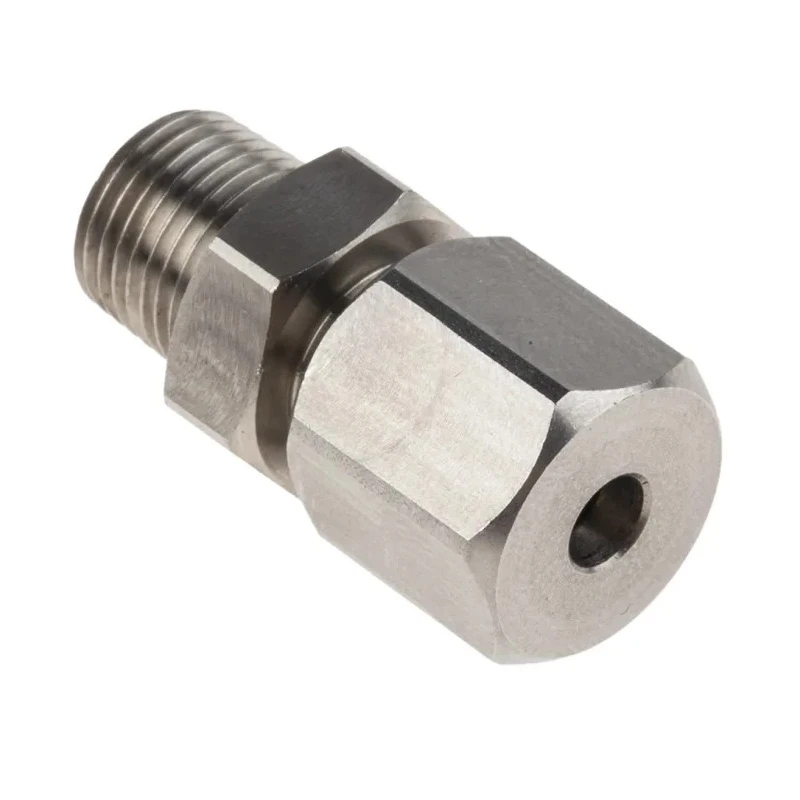 RS PRO Stainless Steel Compression Fitting for Thermocouple or PRT Probe 1/8BSPT Connector Size 4mm Probe Diameter 178-0963