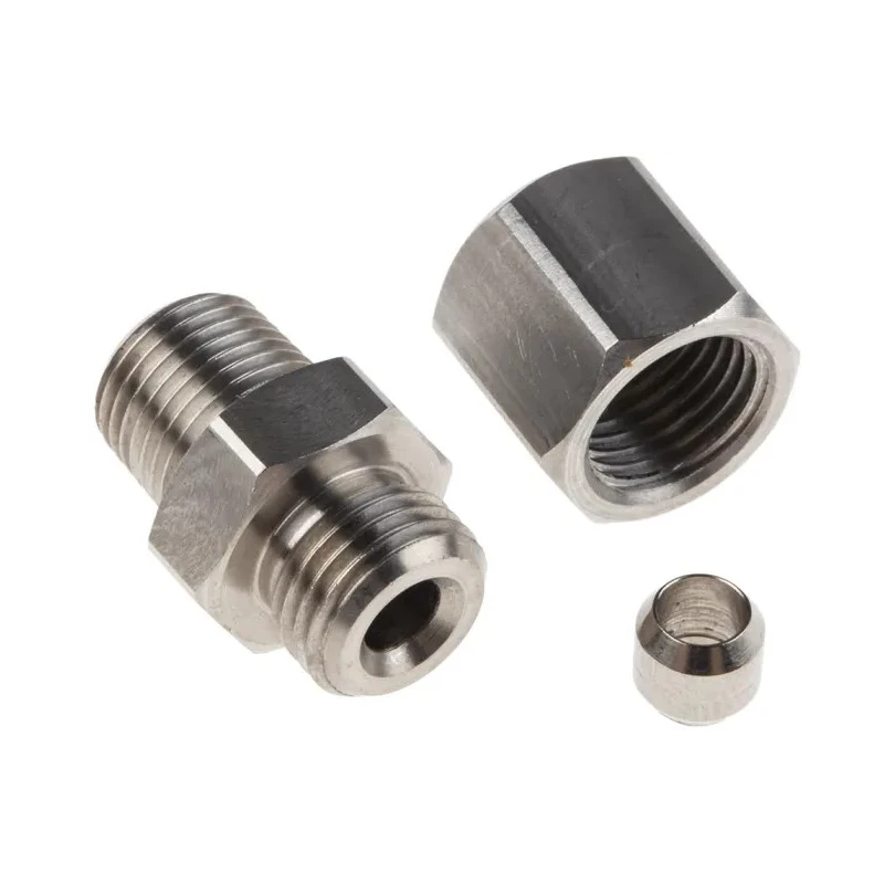 RS PRO Stainless Steel Compression Fitting for Thermocouple or PRT Probe 1/8BSPT Connector Size 4mm Probe Diameter 178-0963