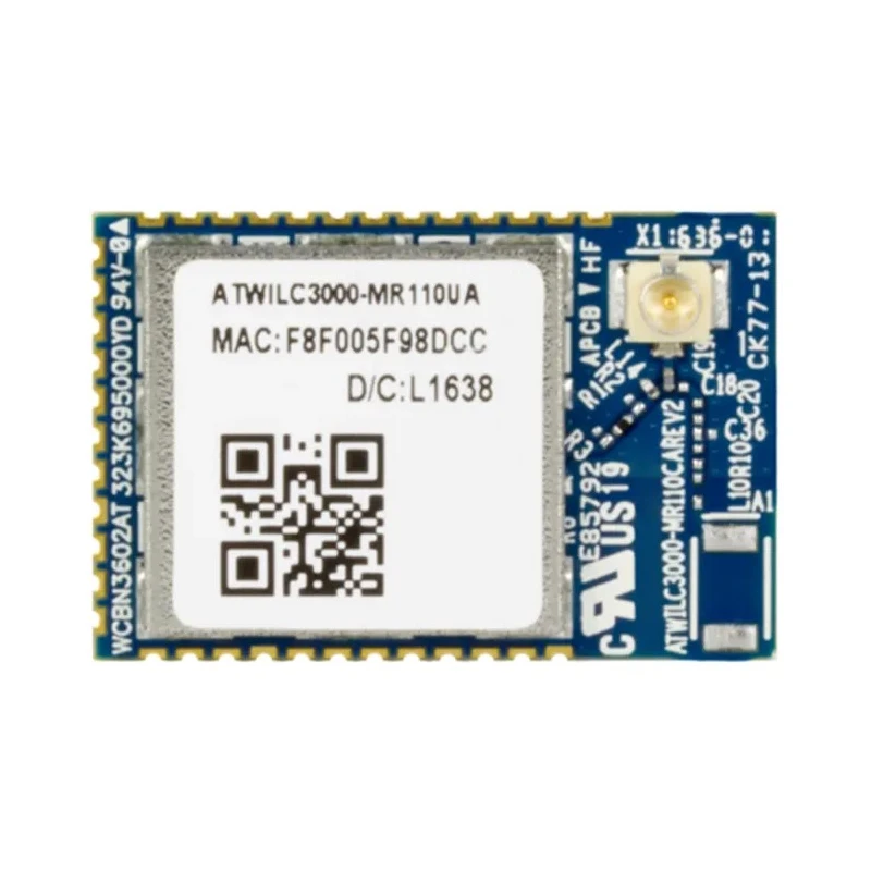 Microchip 3.6V WiFi Module IEEE 802.11 b/g/n, Bluetooth 5, SDIO SPI Interface ATWILC3000-MR110CA
