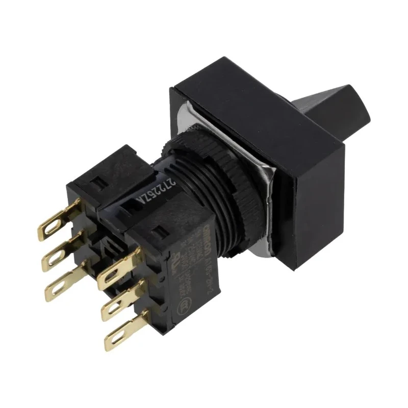 Omron Knob Selector Switch DPDT 2 Positions 16 mm Cutout Diameter IP65 Rated A165S-J2M-2