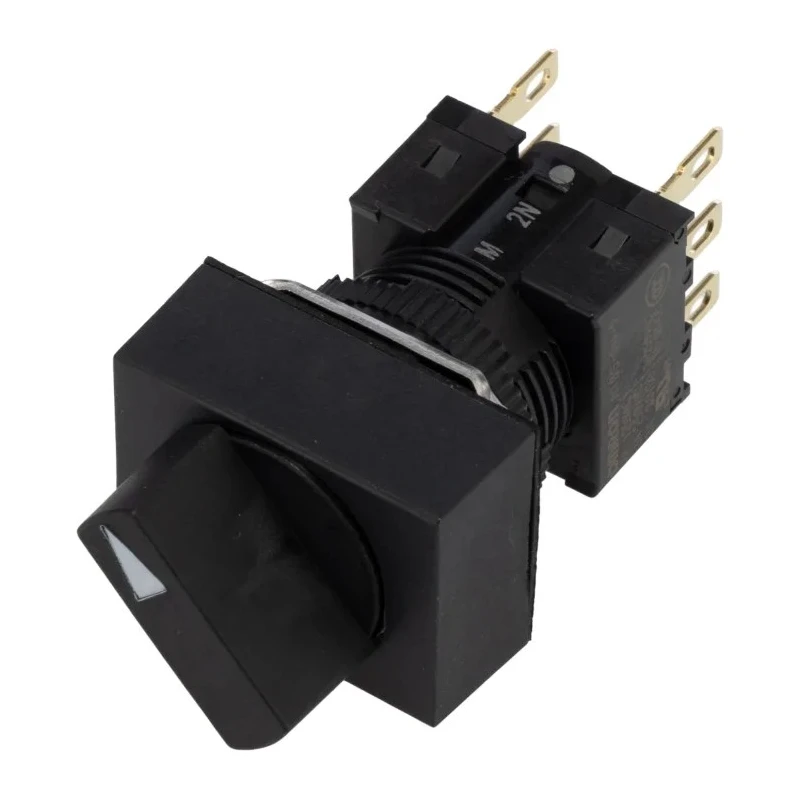 Omron Knob Selector Switch DPDT 2 Positions 16 mm Cutout Diameter IP65 Rated A165S-J2M-2