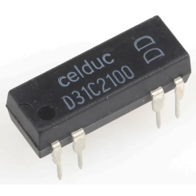 Celduc PCB Reed Relay 5V Coil SPDT Contact Configuration 100V DC Max 0.25A Max 200 Ω D31C2100