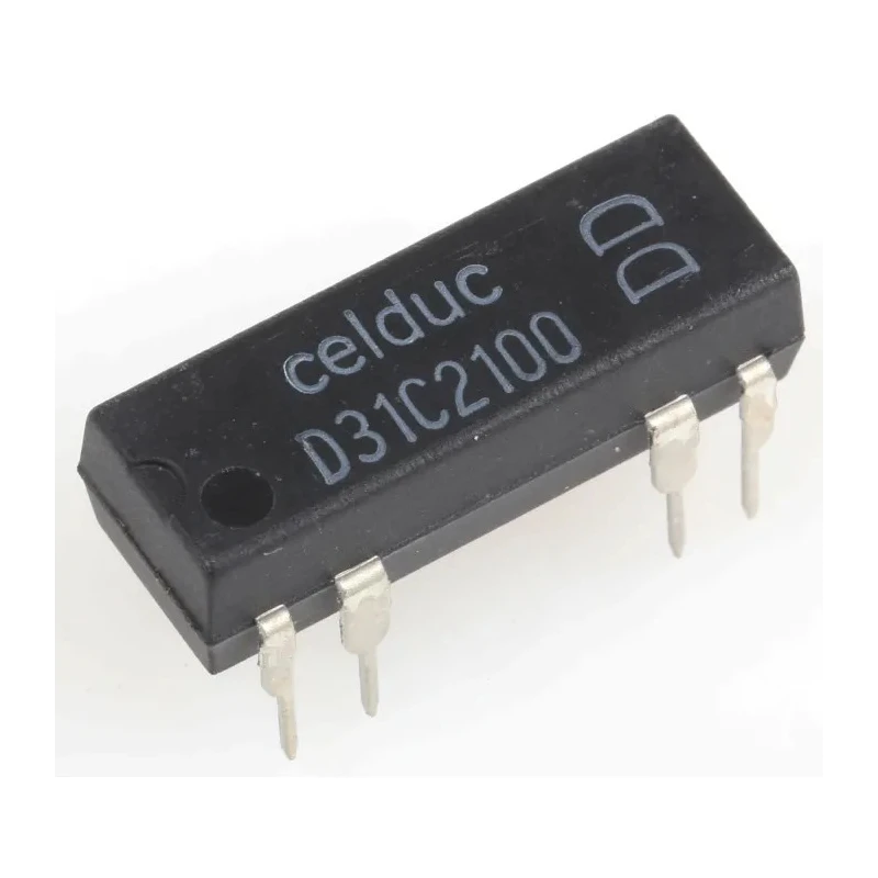 Celduc PCB Reed Relay 5V Coil SPDT Contact Configuration 100V DC Max 0.25A Max 200 Ω D31C2100