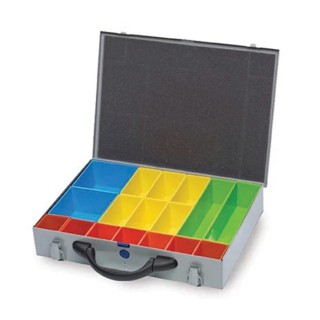 RS PRO Steel Transit Case with Foam Lined Lid, Lockable, Dividers, Grey 178-3360