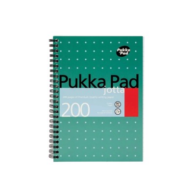 Pukka A5 Size Wirebound Notepad with 200 Ruled Sheets, Green Cover, Model JM021