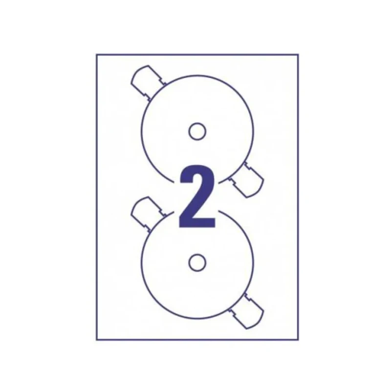 Avery White CD & DVD Laser Printable Self-Adhesive Labels, 117 mm, 25 Sheets L7676-25