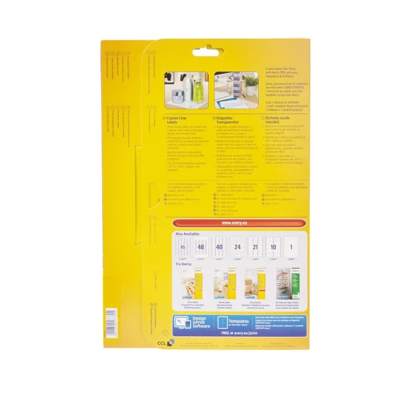 Avery Transparent Adhesive Multi Purpose Label Sheet 22mm x 12.7mm Pack of 1200 L7553-25