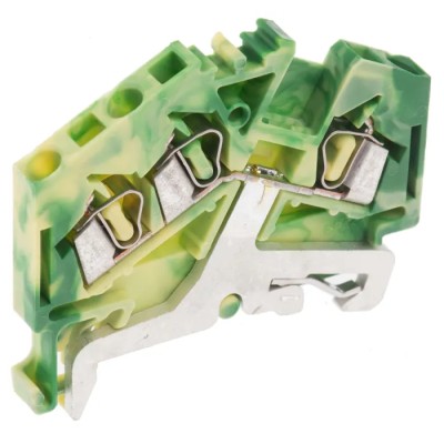 WAGO 280 Series Earth Terminal Block Yellow, Green 2.5mm² 4-Level Cage Clamp 280-637