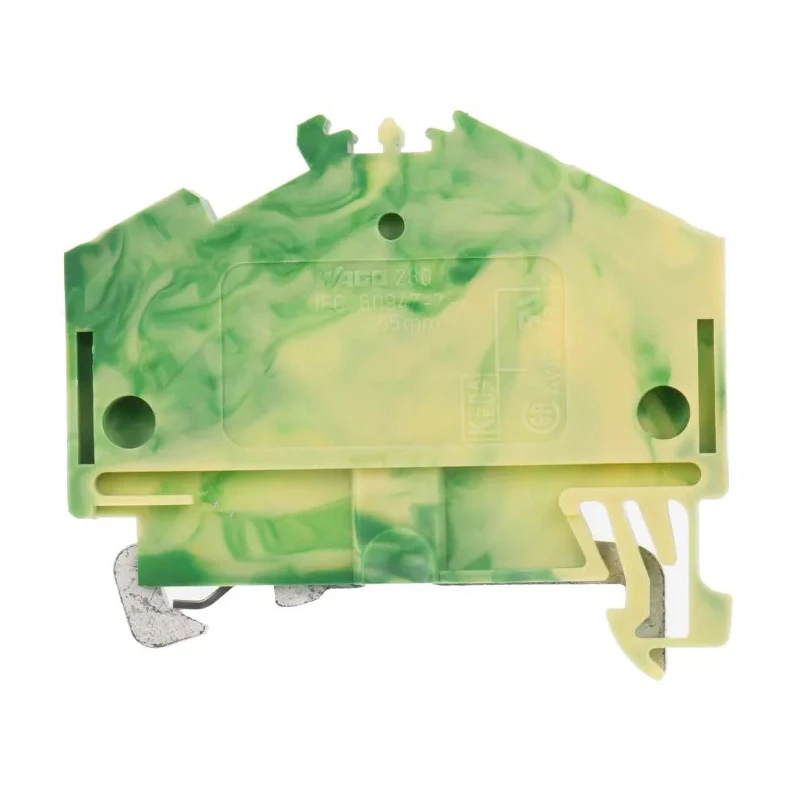 WAGO 280 Series Earth Terminal Block Yellow, Green 2.5mm² 4-Level Cage Clamp 280-637