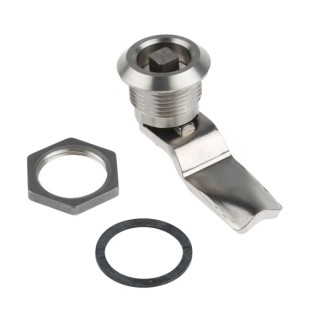 Steinbach & Vollman Stainless Steel Square Lock, 26 mm Panel-to-Tongue Depth, 20.2 x 20.2 mm Cutout, Key Unlock 341-0264