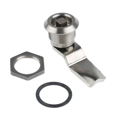 Steinbach & Vollman Stainless Steel Square Lock, 26 mm Panel-to-Tongue Depth, 20.2 x 20.2 mm Cutout, Key Unlock 341-0264