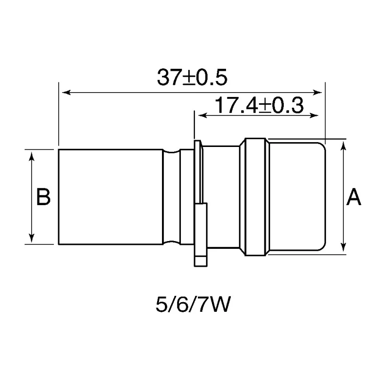 ITT Cannon Circular Connector Cable Plug Female 5 Contacts IP67 Sure Seal Series 1200V 8A 120-8552-005