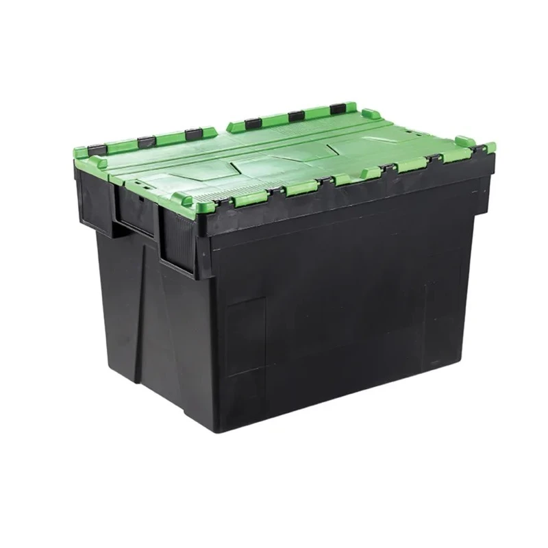RS PRO 77L Green Polypropylene Attached Lid Container, 600 mm x 400 mm x 400 mm 178-3350
