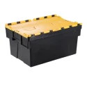 RS PRO 65L Yellow Polypropylene Attached Lid Container 600 mm x 400 mm x 365 mm 178-3352