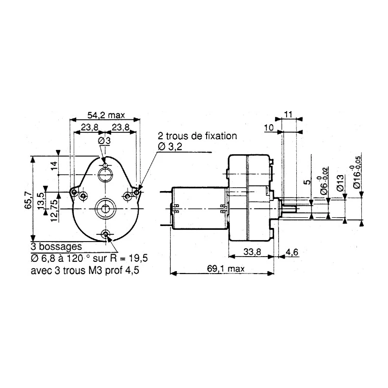 Crouzet Brushed Geared DC Geared Motor 24V dc 3 W Power, 2 Nm Torque, 13rpm Speed, 6 mm Shaft Diameter 82869014