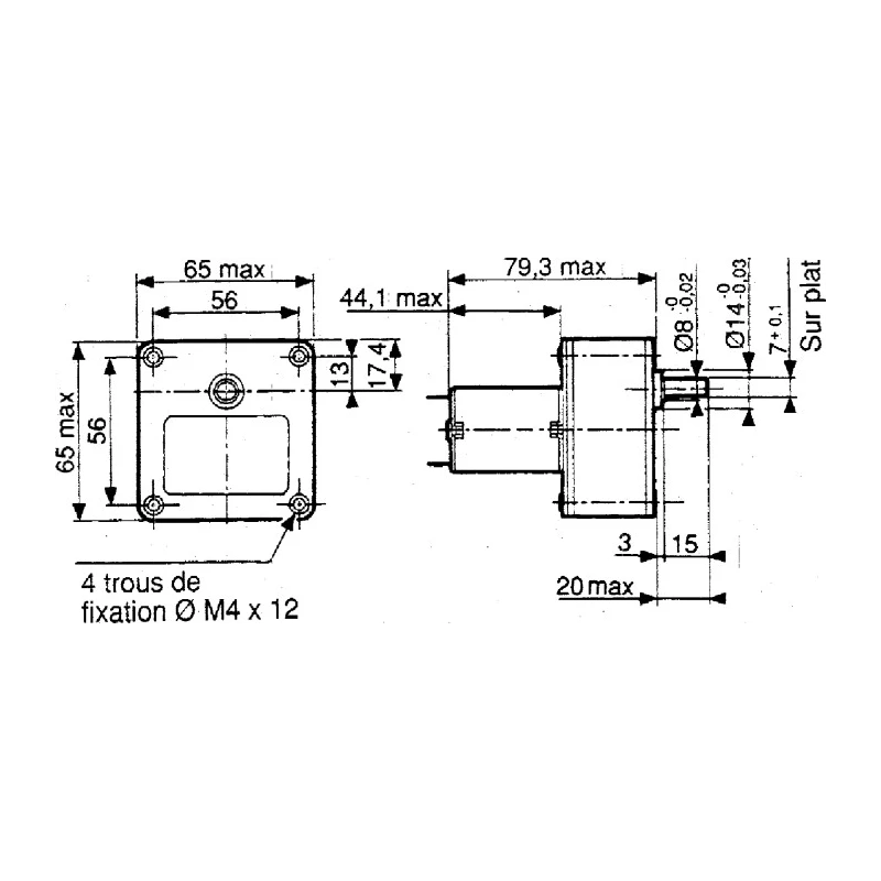 Crouzet Brushed Geared DC Motor 3W 24V DC 5Nm Torque 34rpm Speed 8mm Shaft Diameter Model 82867011