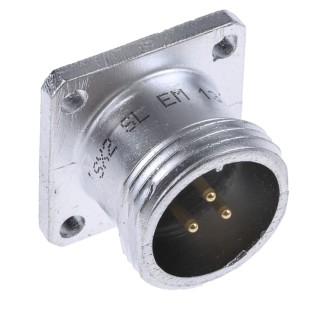 Amphenol Socapex Circular Connector 3 Contacts Panel Mount Plug Male IP67 280V 10A Solder Termination SL EM 13 U