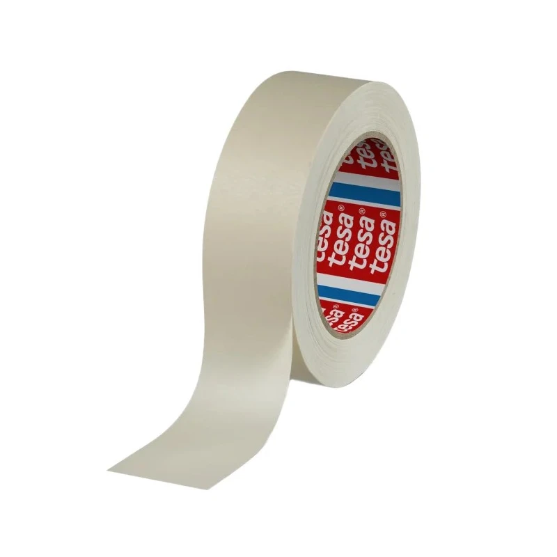 Tesa Masking Tape 38mm Width x 50m Length Crepe Paper Backed Natural Rubber Adhesive Heat Resistant up to 04316-00013-03