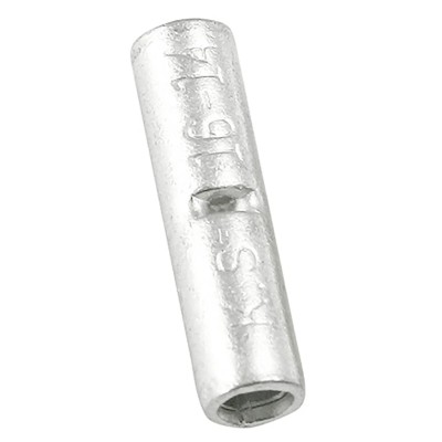 RS PRO Butt Splice Connector Silver Uninsulated Tin Plated Copper Contact 14 AWG 16 mm Length 3.9 mm Diameter 0.8 178-7200