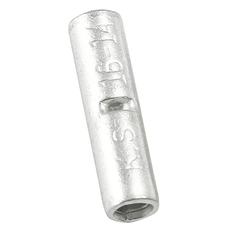 RS PRO Butt Splice Connector Silver Uninsulated Tin Plated Copper Contact 14 AWG 16 mm Length 3.9 mm Diameter 0.8 178-7200
