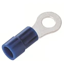 RS PRO Insulated Ring Terminal 4.3 mm Stud Size 16 AWG 14 AWG Wire Size Vinyl Insulation Blue 178-7271