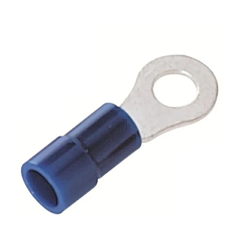 RS PRO Insulated Ring Terminal 4.3 mm Stud Size 16 AWG 14 AWG Wire Size Vinyl Insulation Blue 178-7271