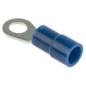 RS PRO Insulated Ring Terminal 4.3 mm Stud Size 16 AWG 14 AWG Wire Size Vinyl Insulation Blue 178-7271
