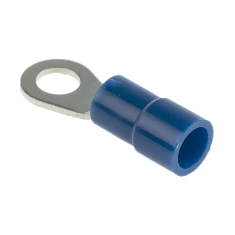 RS PRO Insulated Ring Terminal 4.3 mm Stud Size 16 AWG 14 AWG Wire Size Vinyl Insulation Blue 178-7271