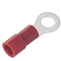 RS PRO Insulated Ring Terminal, Vinyl Insulation, 4.3 mm Stud Size, 22 to 16 AWG Wire Size, Copper Tin-Plated 178-7270