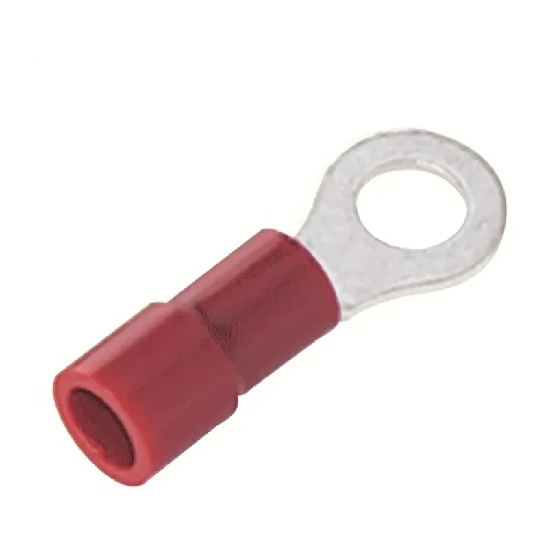 RS PRO Insulated Ring Terminal, Vinyl Insulation, 4.3 mm Stud Size, 22 to 16 AWG Wire Size, Copper Tin-Plated 178-7270