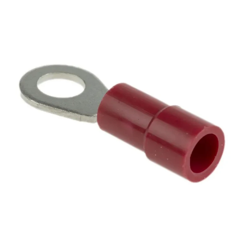 RS PRO Insulated Ring Terminal, Vinyl Insulation, 4.3 mm Stud Size, 22 to 16 AWG Wire Size, Copper Tin-Plated 178-7270