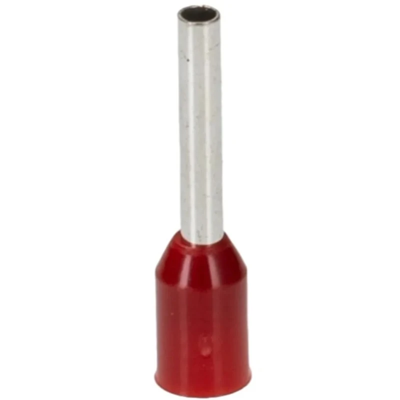 RS PRO Insulated Crimp Bootlace Ferrule, 10 mm Pin Length, 1.7 mm Pin Diameter, Red, 18 AWG Wire Size 178-7302