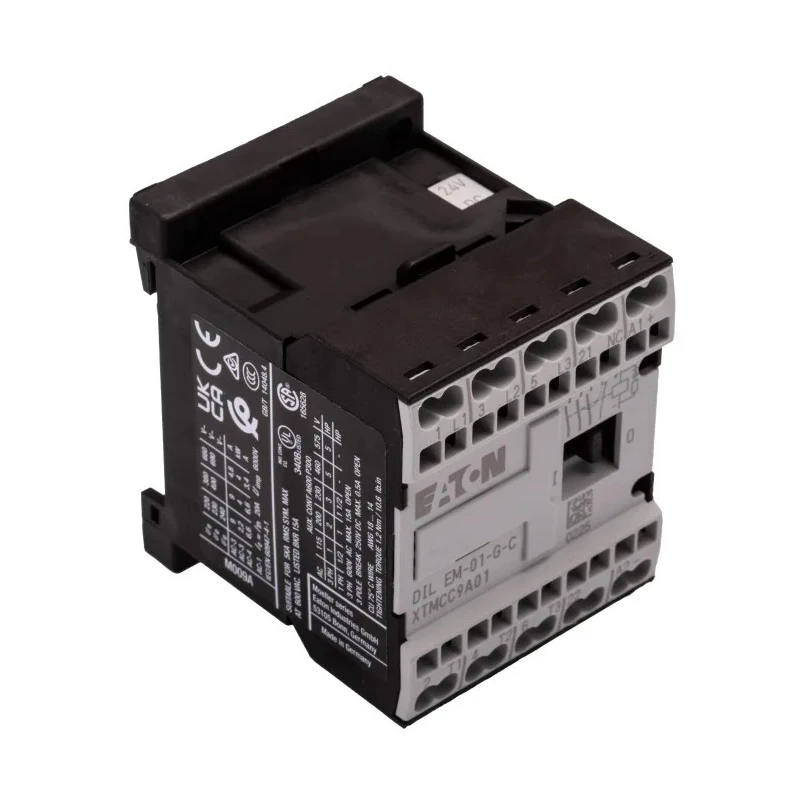 Eaton DILEM Contactor 24V DC Coil, 3-Pole, 9 A, 4 kW Power Rating, 400V AC Contacts 230167 DILEM-01-G-C(24VDC)