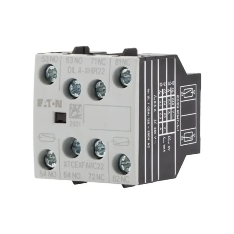 Eaton Auxiliary Contact, 4 Contact, 2 NC/2 NO, DILA Series, Front Fixing, 16 A, 220 V dc, 500 V ac, Model 139580 DILA-XHIR22