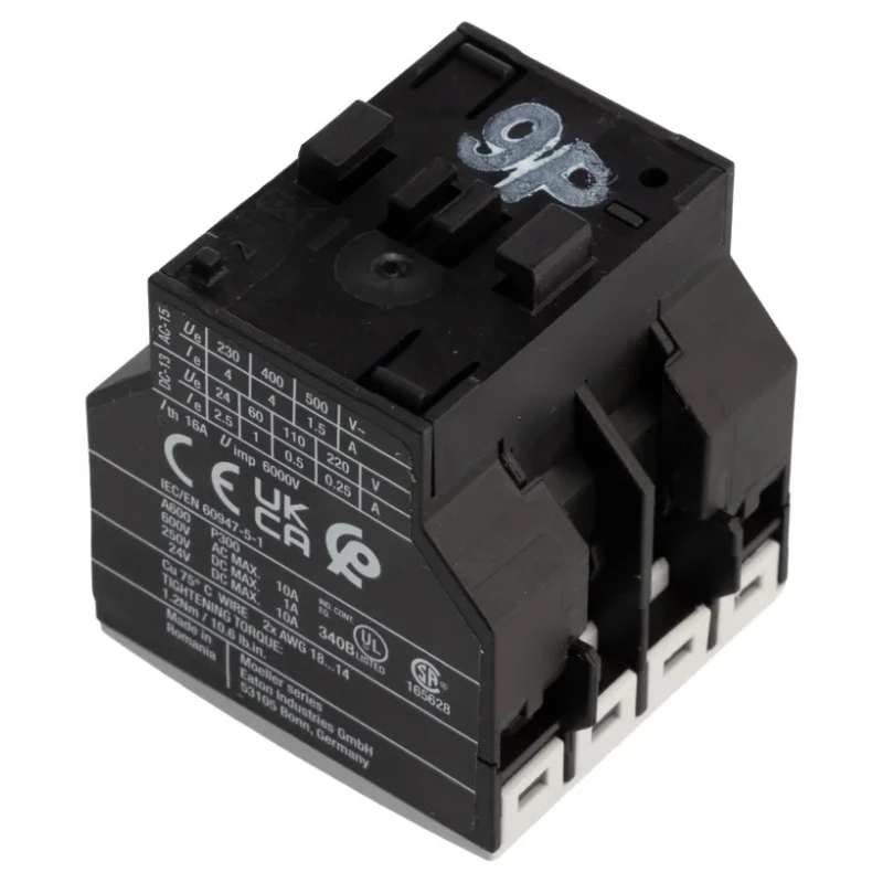 Eaton Auxiliary Contact, 4 Contact, 2 NC/2 NO, DILA Series, Front Fixing, 16 A, 220 V dc, 500 V ac, Model 139580 DILA-XHIR22