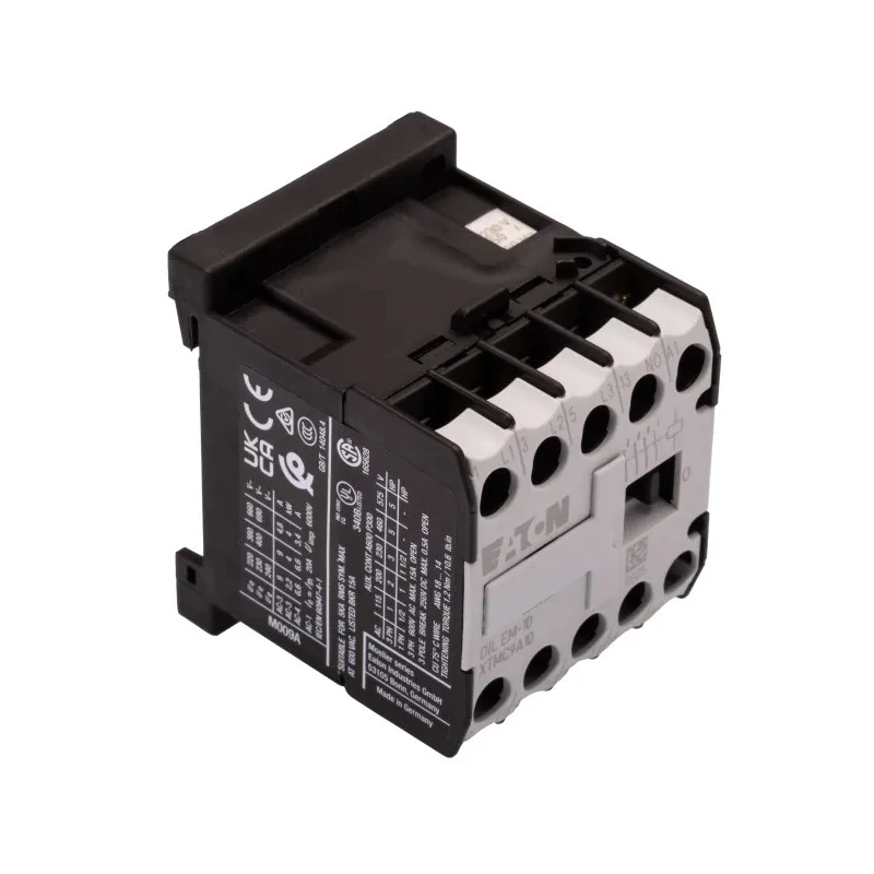 Eaton DILEM Contactor 3-Pole 9A 4kW 230V AC Coil, 3 NO Auxiliary Contacts, DIN Rail Mount 052302 DILEM-10(230V50/60HZ)