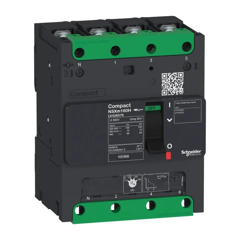 Schneider Electric ComPact NSXm Molded Case Circuit Breaker 4-Pole 16A Breaking Capacity 16 kA DIN Rail LV426170