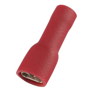 RS PRO Red Insulated Female Crimp Spade Connector, 0.8 x 4.75 mm Tab Size, 22 AWG to 16 AWG, Brass, Vinyl 178-8285