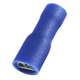 RS PRO Blue Insulated Female Spade Connector, Crimp Termination, 0.5 x 4.75 mm Tab Size, 16 AWG to 14 AWG, Vinyl 178-8286