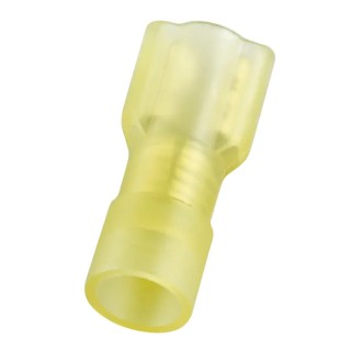 RS PRO Yellow Insulated Female Spade Connector, Crimp, 0.8 x 6.35 mm Tab Size, 12 AWG to 10 AWG 178-8291