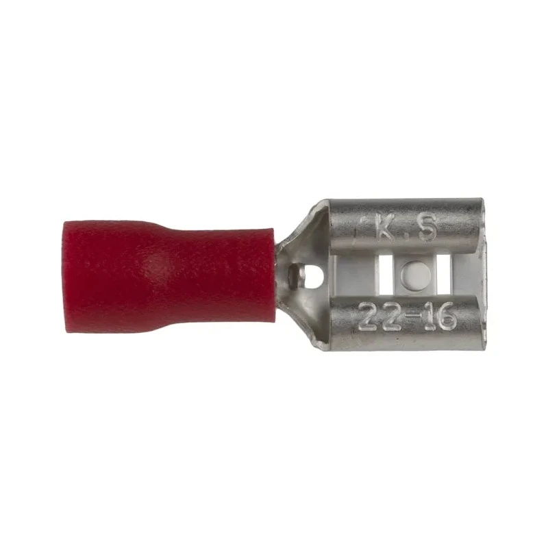 RS PRO Red Insulated Female Spade Connector Crimp 0.8 x 6.35 mm Tab Size 22 AWG to 16 AWG 178-8328