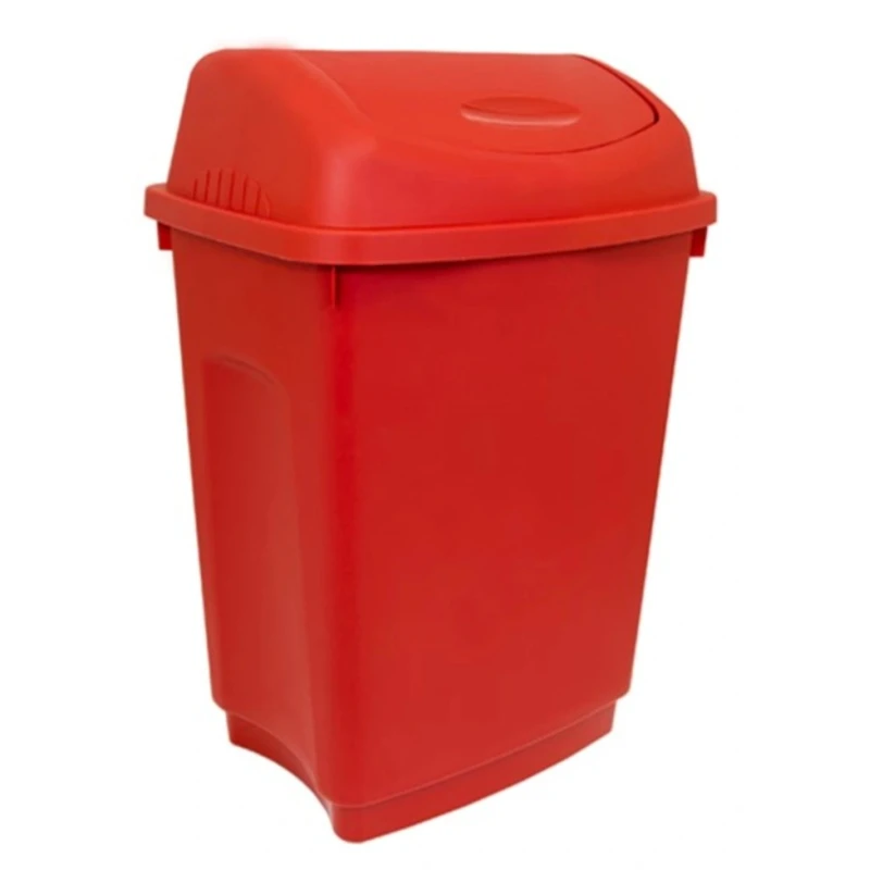 RS PRO 50L Red Flip Plastic Waste Bin United Kingdom 410mm Width 600mm Height 330mm Depth 178-7699