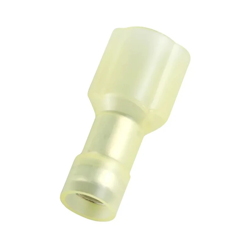 RS PRO Yellow Insulated Male Spade Connector, Crimp Termination, 0.8 x 6.35 mm Tab Size, 12 AWG to 10 AWG 178-8377