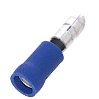 RS PRO Insulated Blue Crimp Bullet Connector 16 AWG to 14 AWG 4 mm Bullet Diameter Male 178-8385