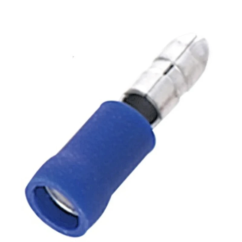 RS PRO Insulated Blue Crimp Bullet Connector 16 AWG to 14 AWG 4 mm Bullet Diameter Male 178-8385
