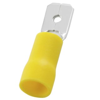RS PRO Yellow Insulated Male Spade Connector Crimp with 0.8 x 6.35 mm Tab Size for 12 AWG to 10 AWG 178-8384