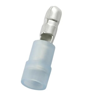 RS PRO Insulated Blue Crimp Bullet Connector 16 AWG to 14 AWG, 4 mm Bullet Diameter Male 178-8390